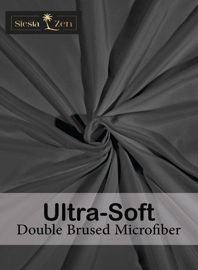 Siesta Zen Microfiber Duvet Cover Set (1 Cover + 2 Pillowcases) – Ultra Soft, Wrinkle-Resistant, Breathable & Lightweight –  Button Closure – Machine Washable Bedding Set - Image 5